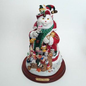 Danbury Mint Santa Claws Collectible Cat Figurine, Bill Bell, Christmas Decor
